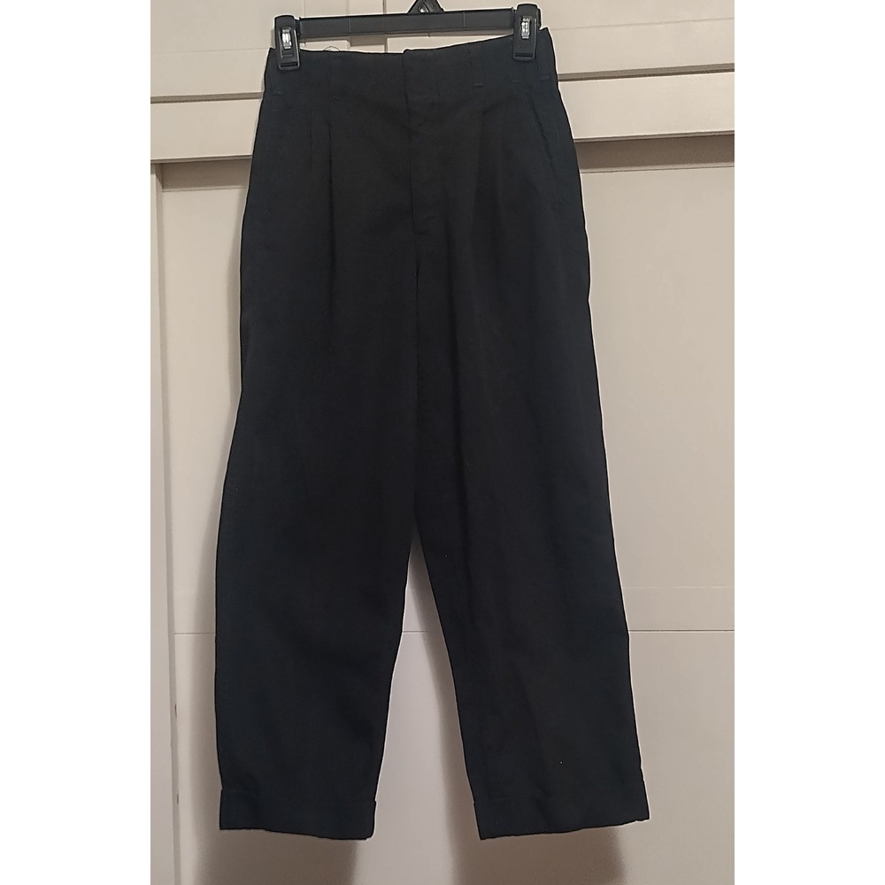 Vtg 50s Levi Strauss Black PEG TOP Pants Cotton Cuffed Pleated Trouser Finest